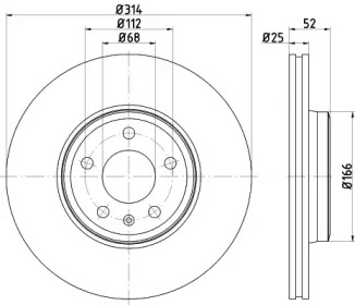 HELLA PAGID 8dd355125201 -  Тормозной диск